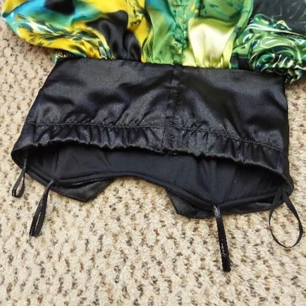 Speechless Mini Strapless Cocktail Dress 5 Womens Black Green Yellow Blue Ruffle - Picture 7 of 15